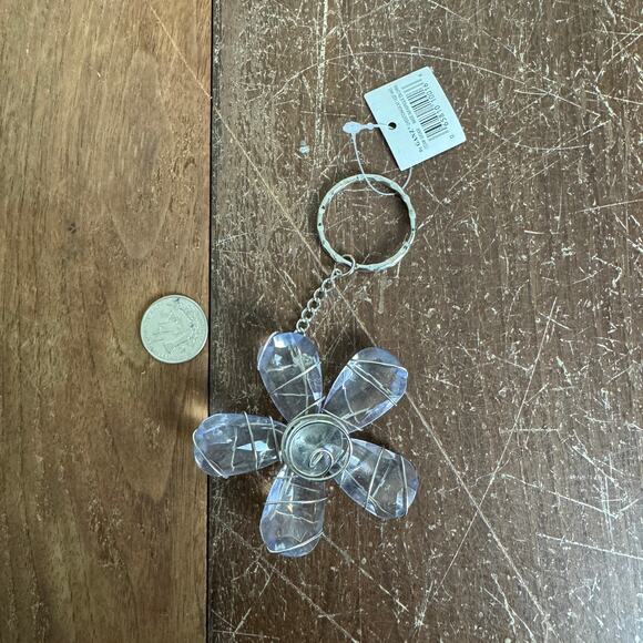 Ganz Wire and White Clear Crystal Hand crafted Keychain NEW with‎ tags - Picture 2 of 4